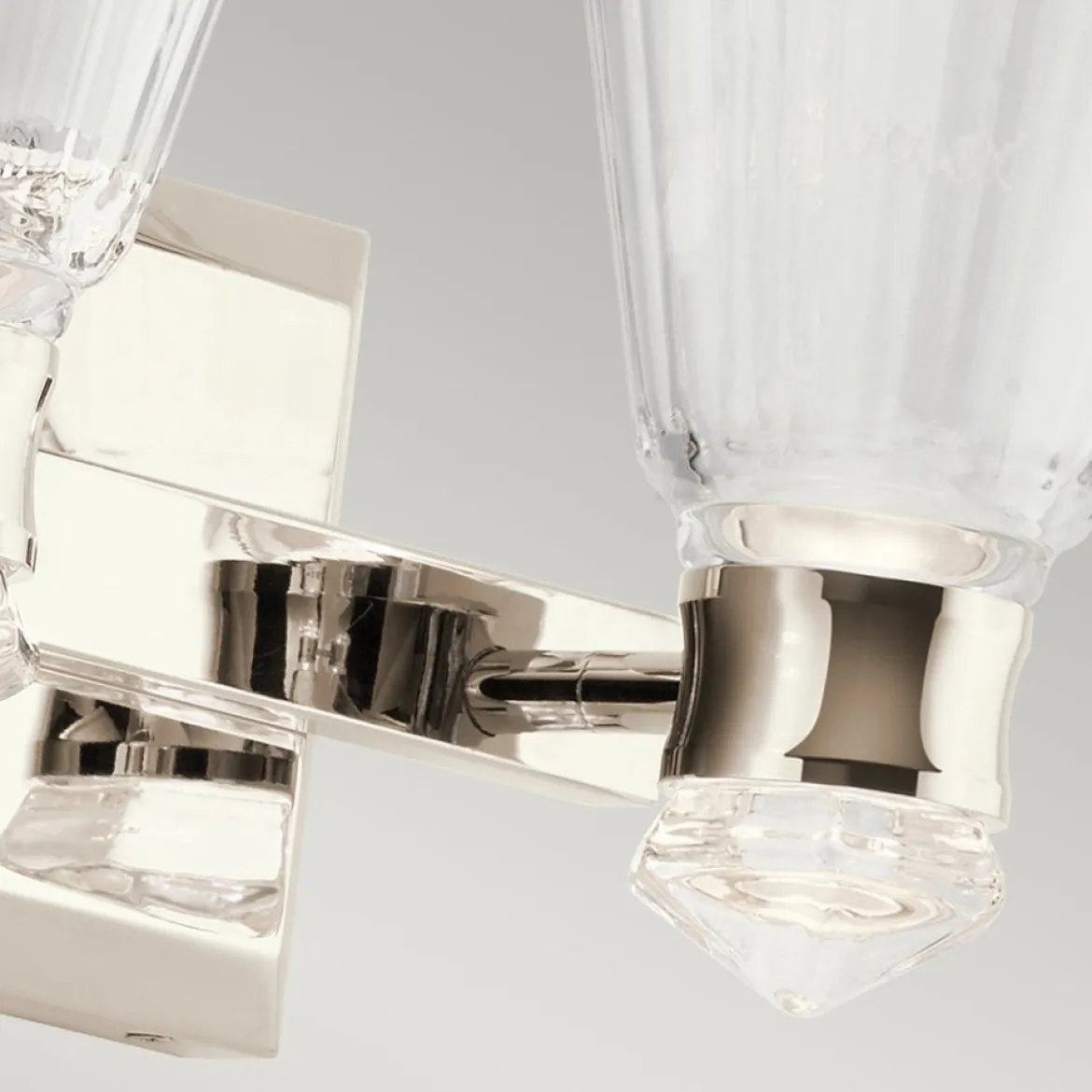 Elstead Kayva LED Wandleuchte 2-flammig Nickel klar IP44