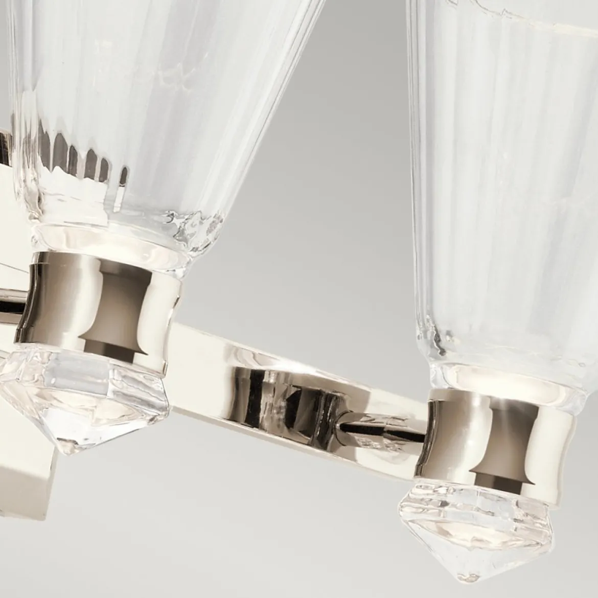 Elstead Kayva LED Wandleuchte 3-flammig Nickel klar IP44