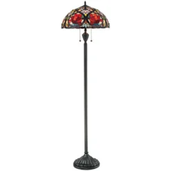 Elstead Larissa 2-flammig Stehlampe Tiffany Stil Bronze design