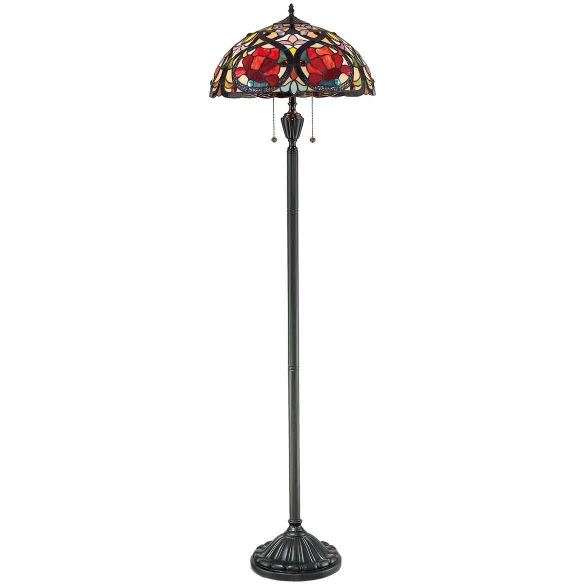 Elstead Larissa 2-flammig Stehlampe Tiffany Stil Bronze design