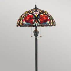Elstead Larissa 2-flammig Stehlampe Tiffany Stil Bronze design