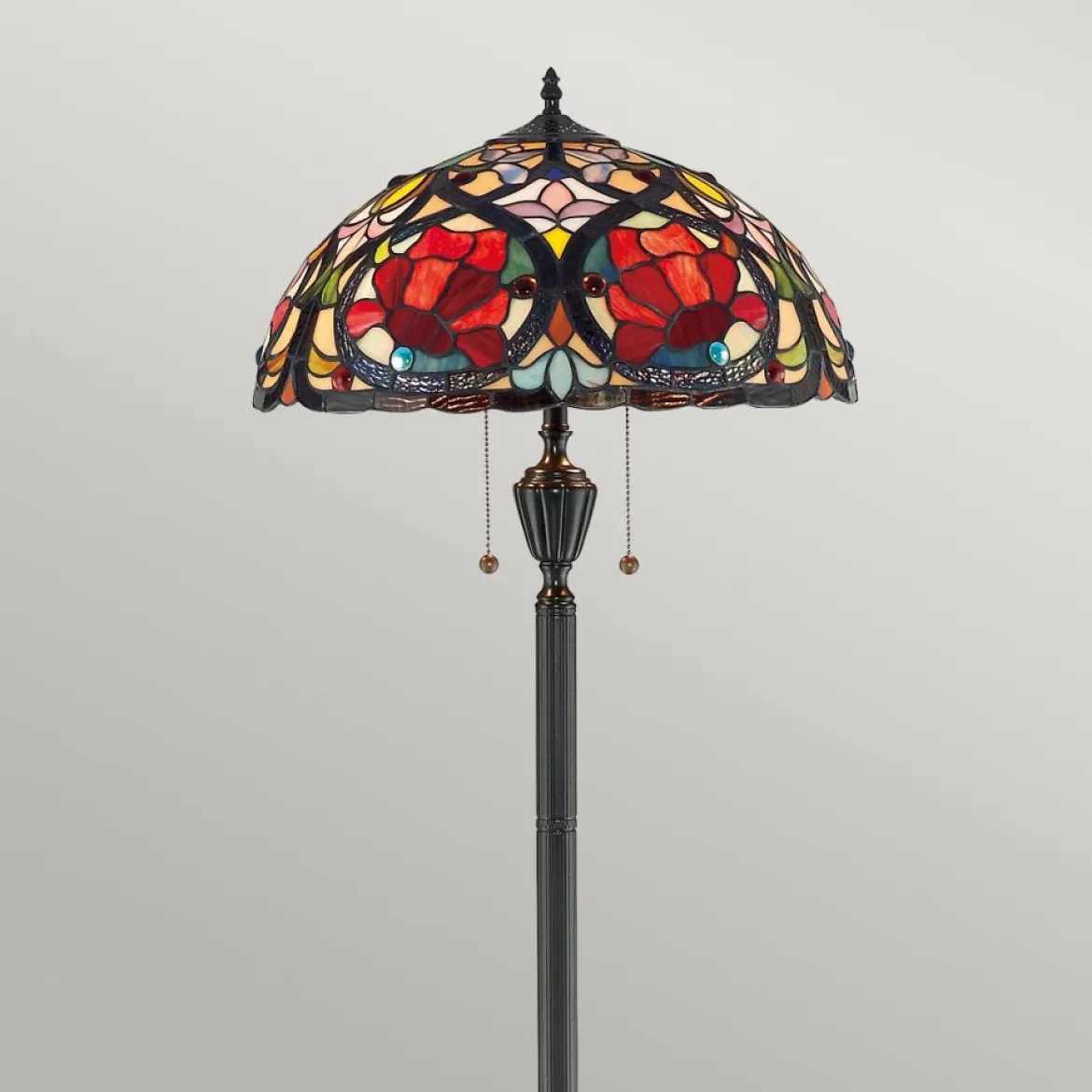 Elstead Larissa 2-flammig Stehlampe Tiffany Stil Bronze design
