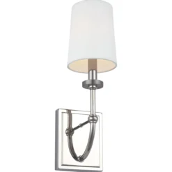 Elstead LED Wandleuchte Felixstowe chrom Schirm weiß