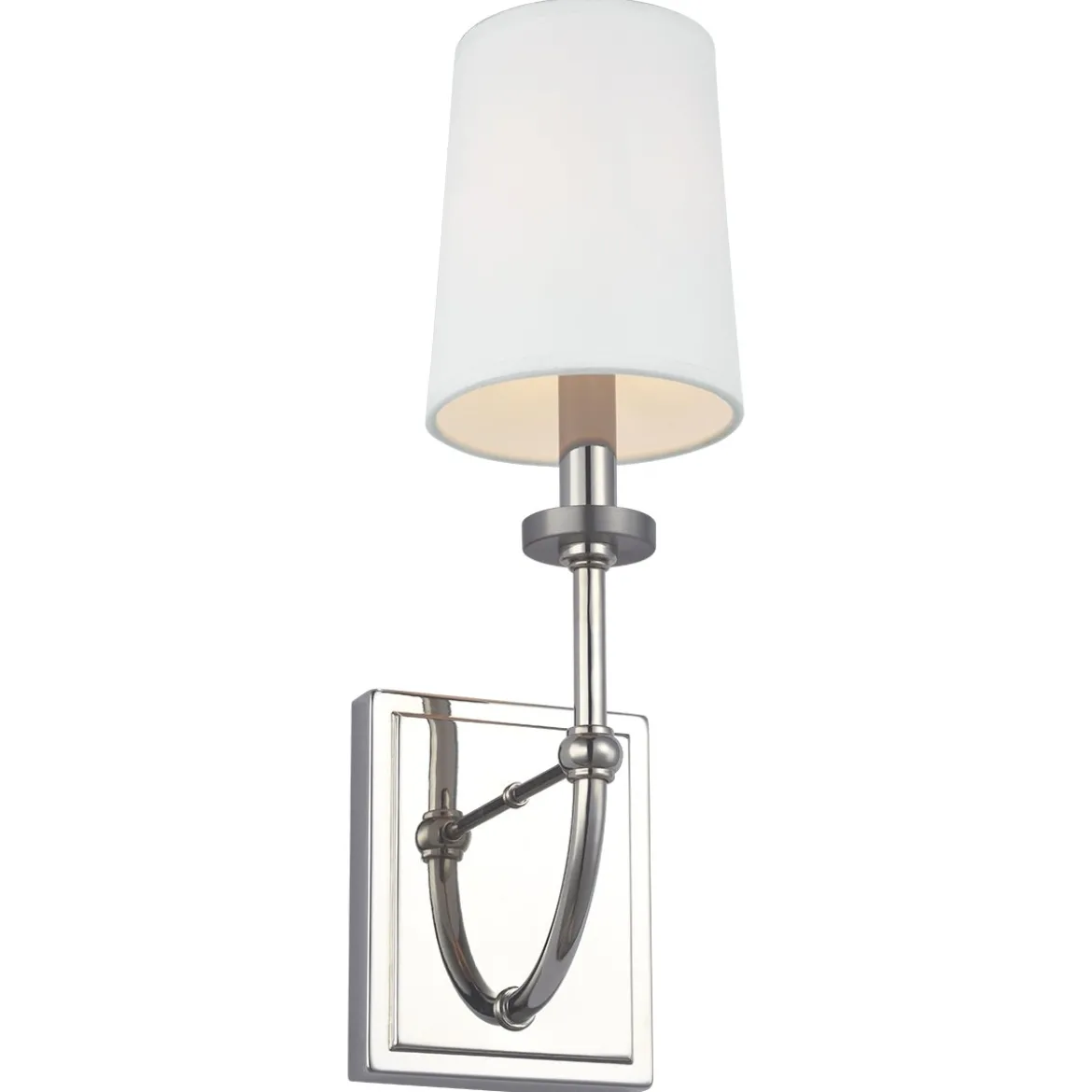 Elstead LED Wandleuchte Felixstowe chrom Schirm weiß