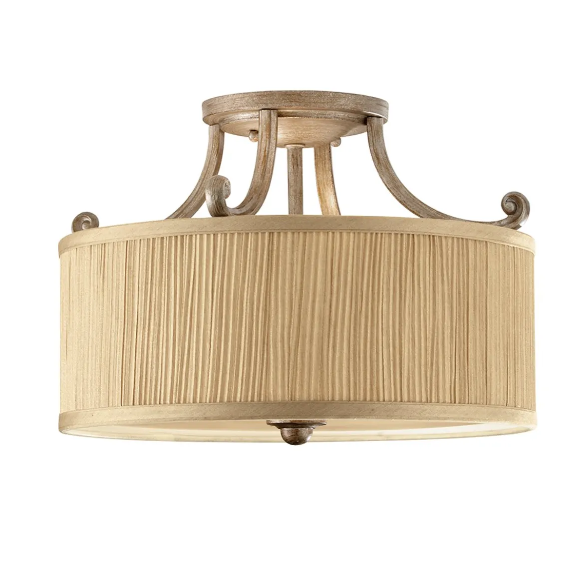 Elstead Lighting Abbey 3-Light Deckenleuchte Beige 3-flammig E27