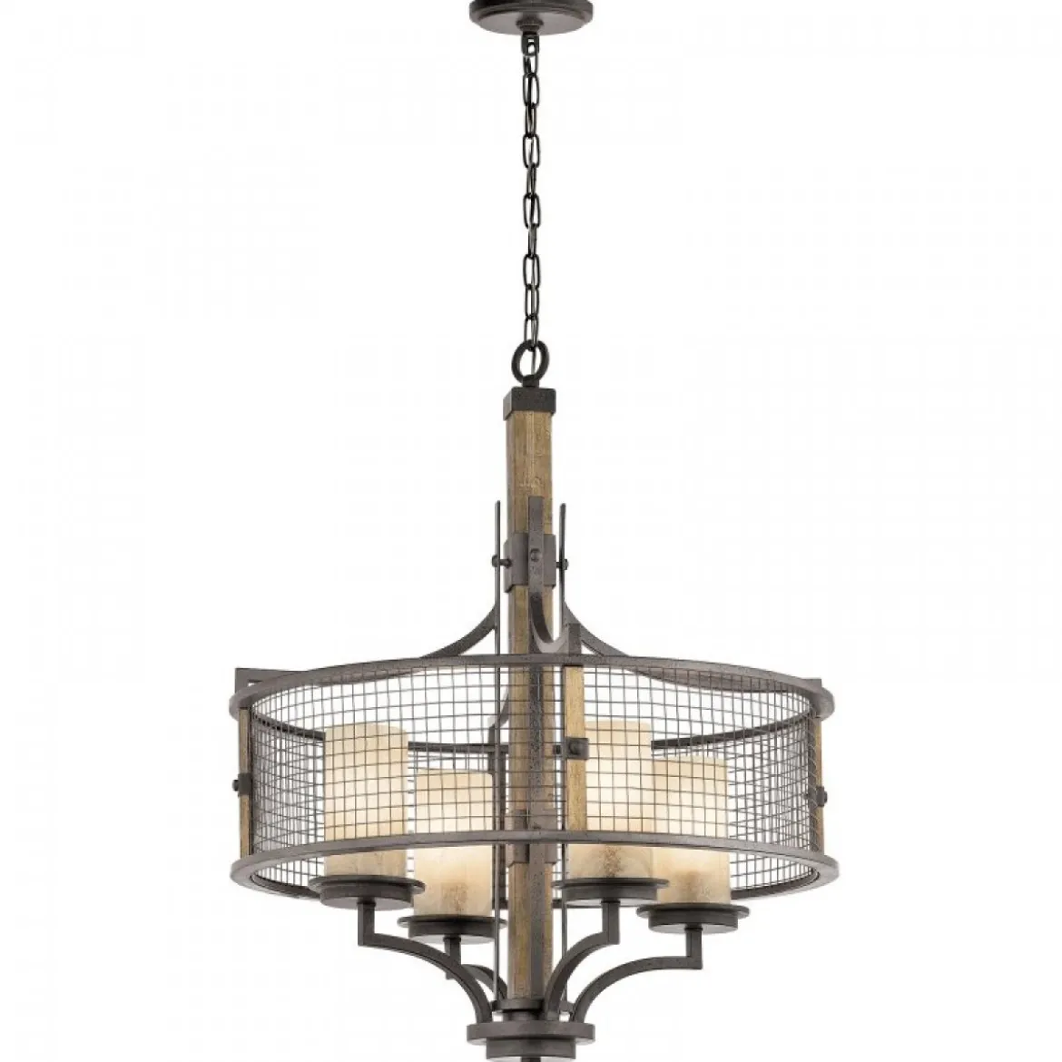 Elstead Lighting Ahrendale 4-Light Kronleuchter 4-flammig E27 stahlgrau