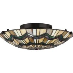 Elstead Lighting Alcott Deckenleuchte 2-Light Tiffany-Stil Bronze E27