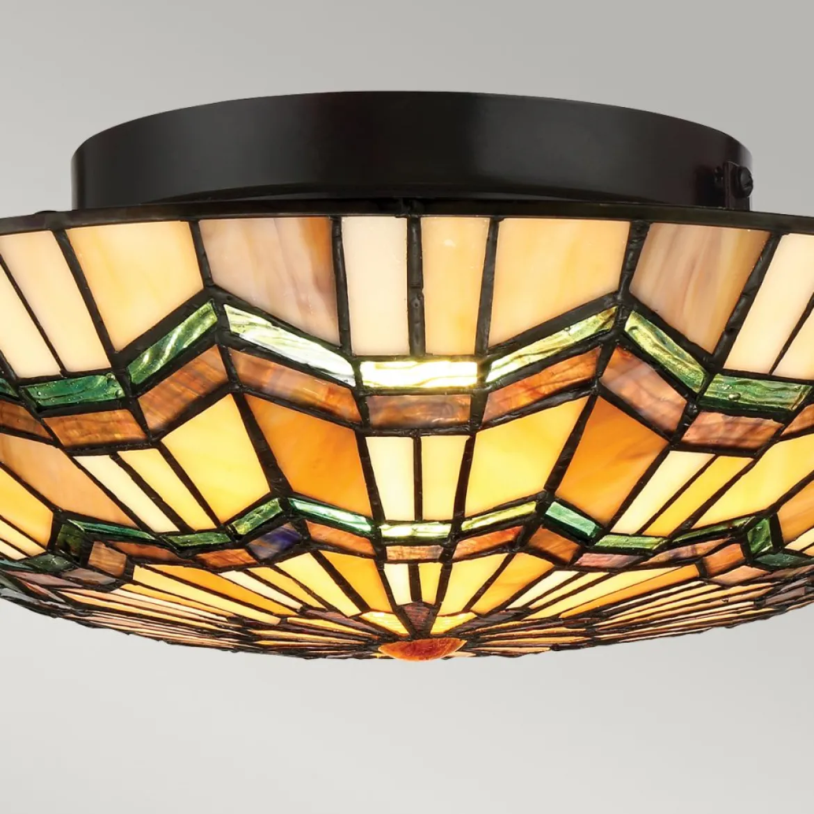 Elstead Lighting Alcott Deckenleuchte 2-Light Tiffany-Stil Bronze E27