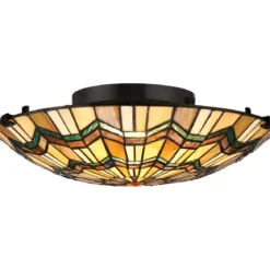 Elstead Lighting Alcott Deckenleuchte 2-Light Tiffany-Stil Bronze E27