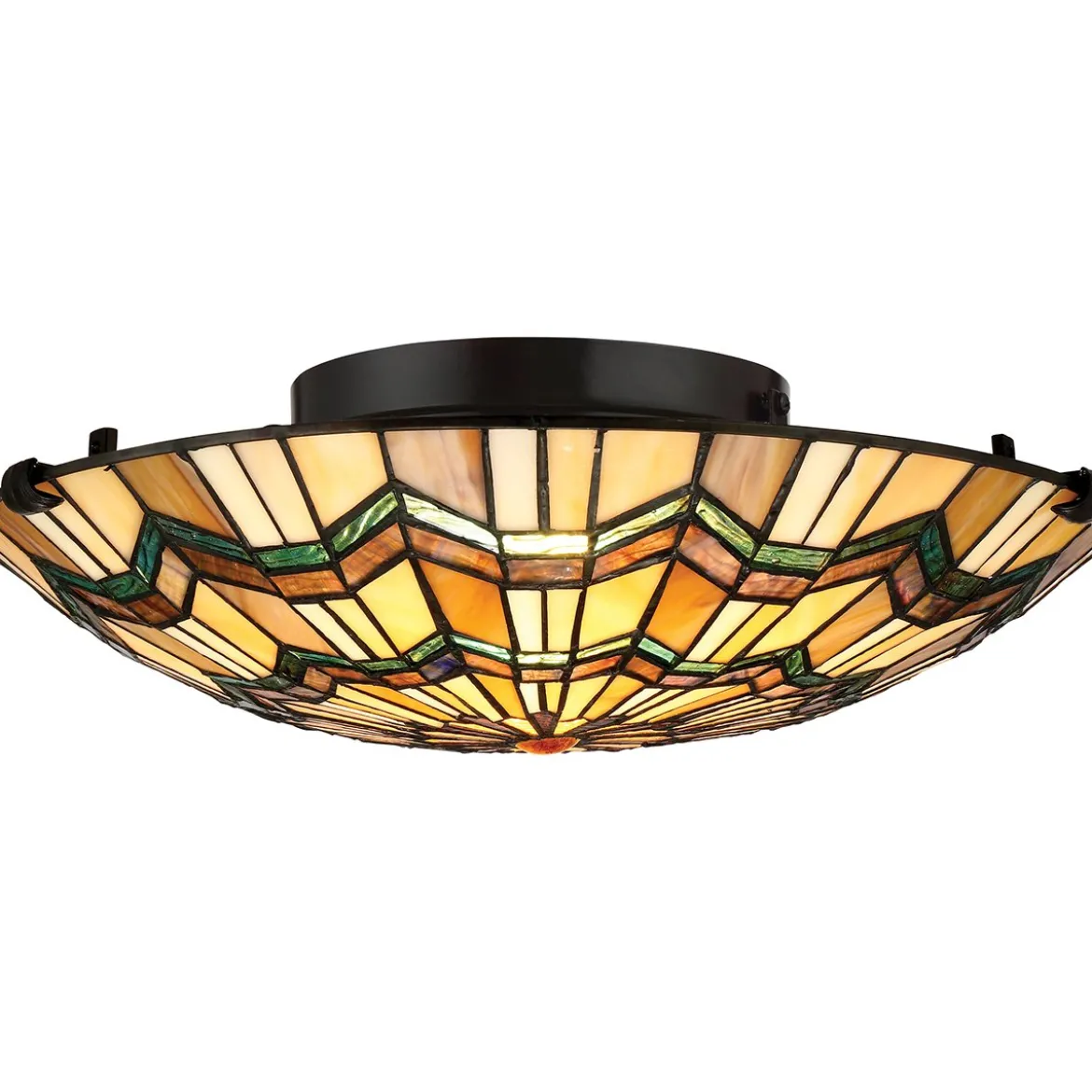 Elstead Lighting Alcott Deckenleuchte 2-Light Tiffany-Stil Bronze E27