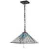 Elstead Lighting Alderley Pendelleuchte 2-Light Bronze E27 Tiffany mehrfarbig