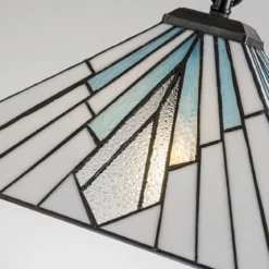 Elstead Lighting Alderley Pendelleuchte 2-Light Bronze E27 Tiffany mehrfarbig