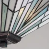 Elstead Lighting Alderley Pendelleuchte Trio-Mount 2-Light Bronze E27 Tiffany mehrfarbig