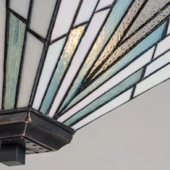 Elstead Lighting Alderley Pendelleuchte Trio-Mount 2-Light Bronze E27 Tiffany mehrfarbig