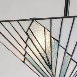 Elstead Lighting Alderley Pendelleuchte Trio-Mount 2-Light Bronze E27 Tiffany mehrfarbig