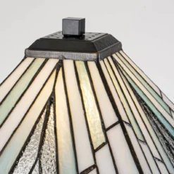 Elstead Lighting Alderley Tischleuchte Large 1-Light Bronze E27 Tiffany mehrfarbig