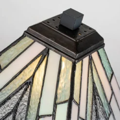 Elstead Lighting Alderley Tischleuchte Medium 1-Light Bronze E14 Tiffany mehrfarbig