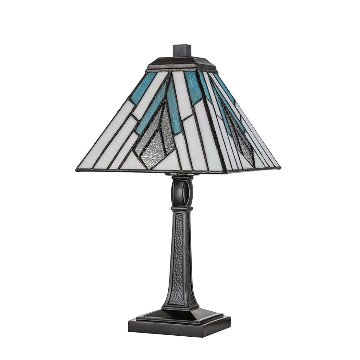 Elstead Lighting Alderley Tischleuchte Medium 1-Light Bronze E14 Tiffany mehrfarbig