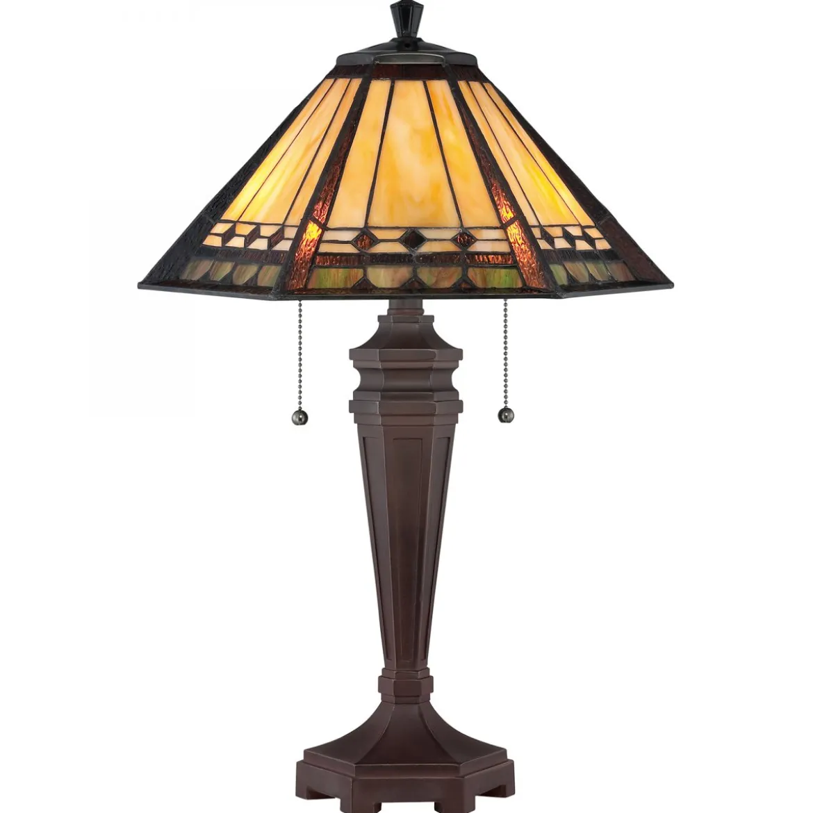 Elstead Lighting Arden Tischleuchte 2-Light Tiffany-Stil Bronze E27