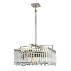 Elstead Lighting Aries 4-Light Large Kronleuchter 4-flammig E27 Kristall Nickel poliert