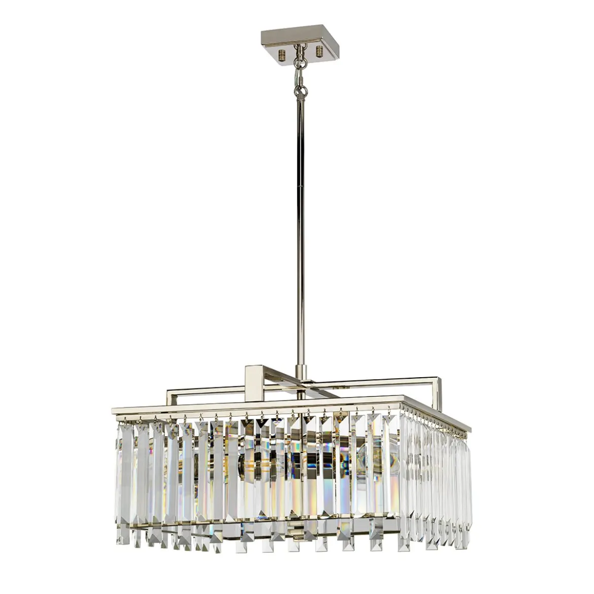 Elstead Lighting Aries 4-Light Large Kronleuchter 4-flammig E27 Kristall Nickel poliert
