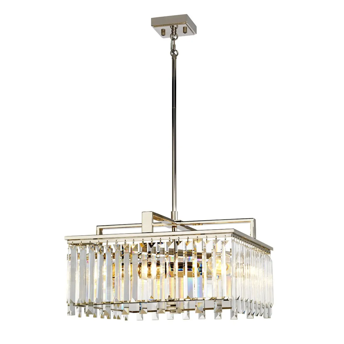 Elstead Lighting Aries 4-Light Large Kronleuchter 4-flammig E27 Kristall Nickel poliert