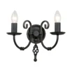 Elstead Lighting Artisan 2-Light Wandleuchte Schwarz 2-flammig E14