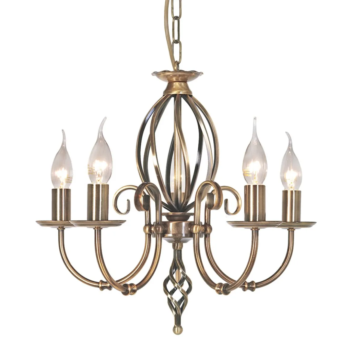 Elstead Lighting Artisan 5-Light Kronleuchter Messing gebürstet 5-flammig E14