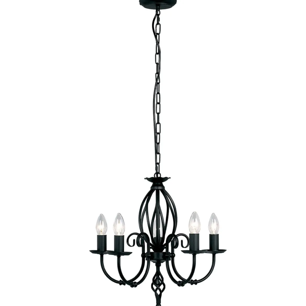 Elstead Lighting Artisan 5-Light Kronleuchter Schwarz 5-flammig E14