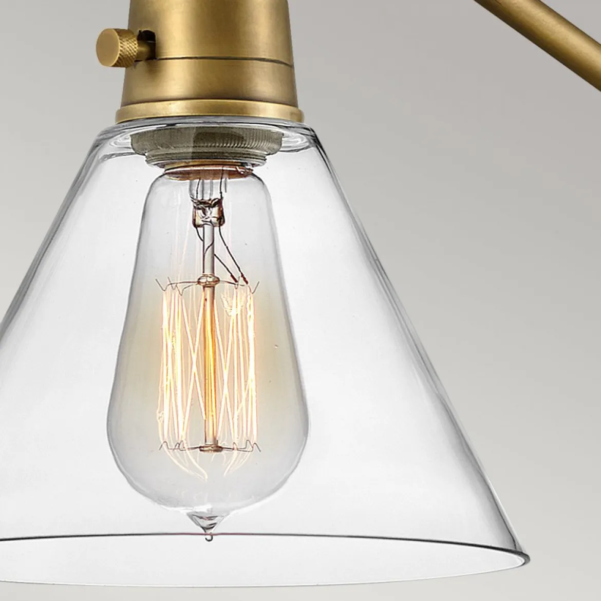 Elstead Lighting Arti 1 Wandleuchte 1-flammig Heritage Messing klarer Glasschirm