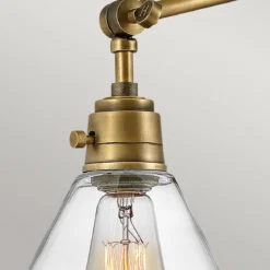 Elstead Lighting Arti 1 Wandleuchte 1-flammig Heritage Messing klarer Glasschirm