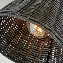 Elstead Lighting Arti 1 Wandleuchte Schwarz Rattanschirm schwarz