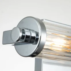 Elstead Lighting Azores Wandleuchte 2-Light Chrom poliert Klarglas 41cm IP44