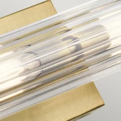 Elstead Lighting Azores Wandleuchte 2-Light Messing Klarglas 41cm IP44