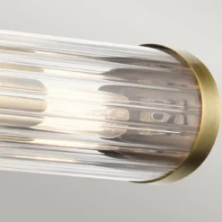 Elstead Lighting Azores Wandleuchte 2-Light Messing Klarglas 41cm IP44