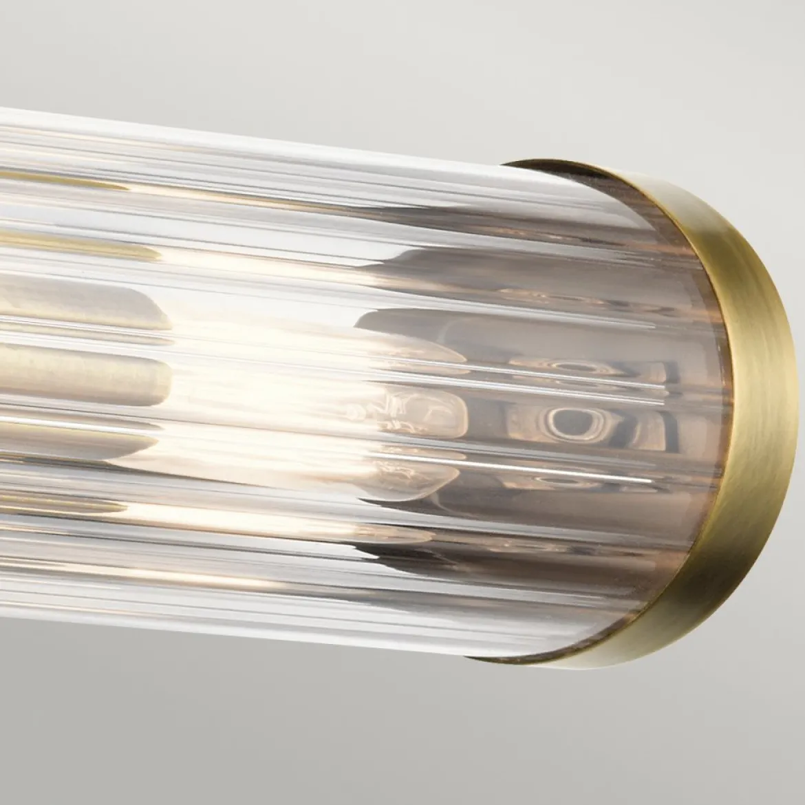 Elstead Lighting Azores Wandleuchte 2-Light Messing Klarglas 41cm IP44