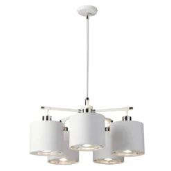 Elstead Lighting Balance 5-Light Pendelleuchte 5-flammig Weiss Nickel E14