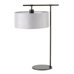 Elstead Lighting Balance 1-Light Tischleuchte  1-flammig Dunkelbraun Grau 65cm E27