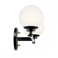Elstead Lighting Benno Wandleuchte 2-flammig Schwarz Champagnerbronze