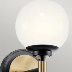 Elstead Lighting Benno Wandleuchte 1-flammig Schwarz Champagnerbronze