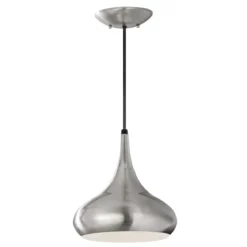 Elstead Lighting Beso 1-Light Medium Pendelleuchte Stahl gebürstet 27cm E27