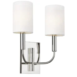 Elstead Lighting Brianna 2-Light Wandleuchte 2-flammig Nickel poliert E14