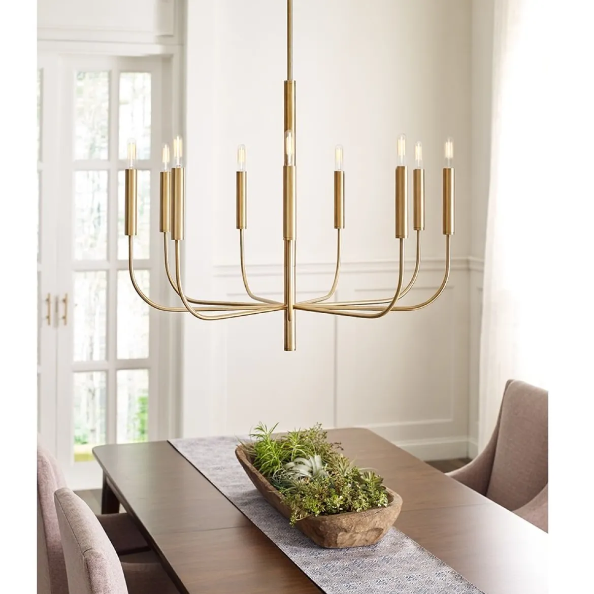 Elstead Lighting Brianna 9-Light Kronleuchter 9-flammig Messing E14