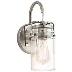 Elstead Lighting Brinley 1-Light Wandleuchte 1-flammig E27 Nickel gebürstet