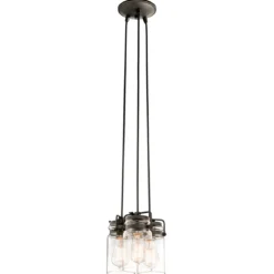 Elstead Lighting Brinley 3-Light Pendelleuchte 3-flammig E27 Alt Bronze