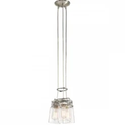 Elstead Lighting Brinley 3-Light Pendelleuchte 3-flammig E27 Nickel gebürstet