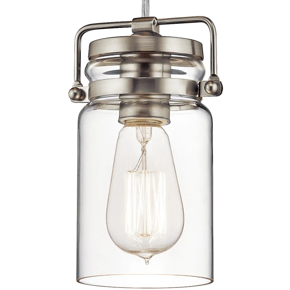 Elstead Lighting Brinley 3-Light Pendelleuchte 3-flammig E27 Nickel gebürstet