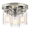Elstead Lighting Brinley 3-Light Deckenleuchte 3-flammig E27 Nickel gebürstet