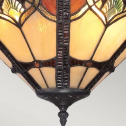 Elstead Lighting Cambridge Deckenleuchte Semi-Flush 2-Light Tiffany-Stil Bronze E27