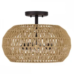 Elstead Lighting Casablanca Deckenleuchte 3-flammig Bronze Natur